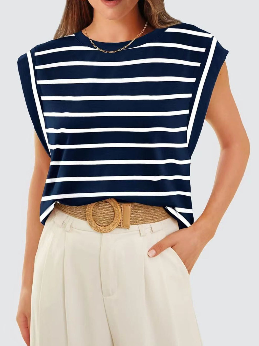 Striped Round Neck Tank