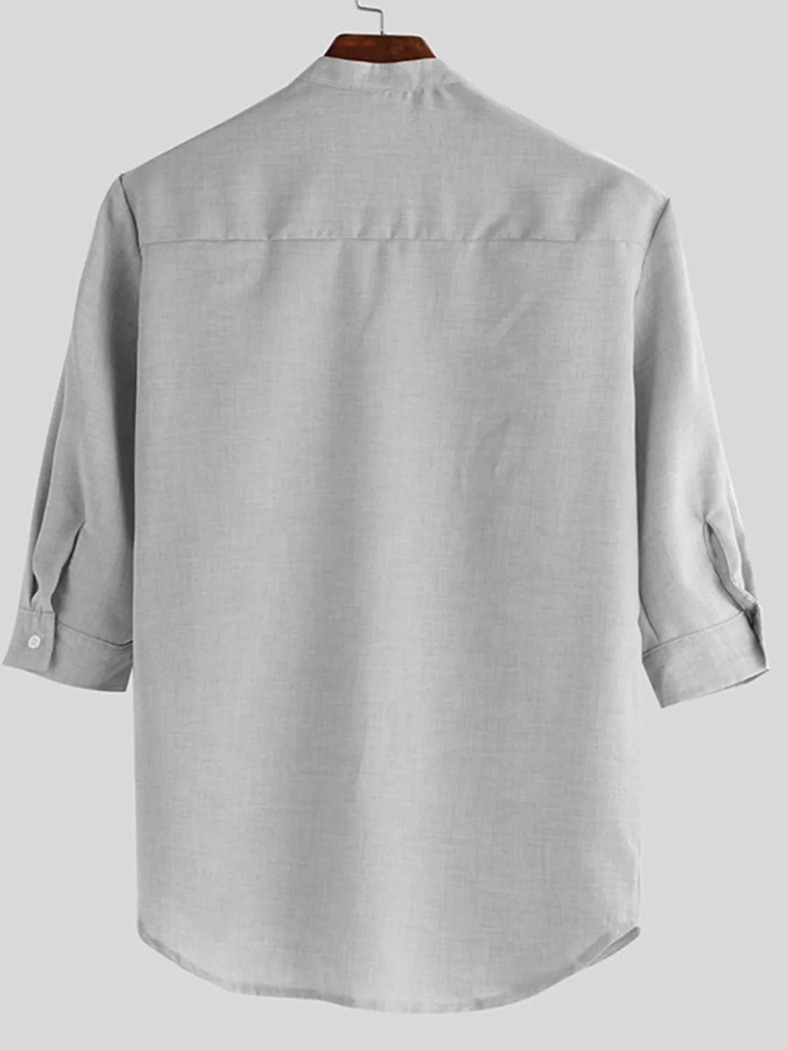 Men's Full Size Casual Button Detail Blouse Plus Size