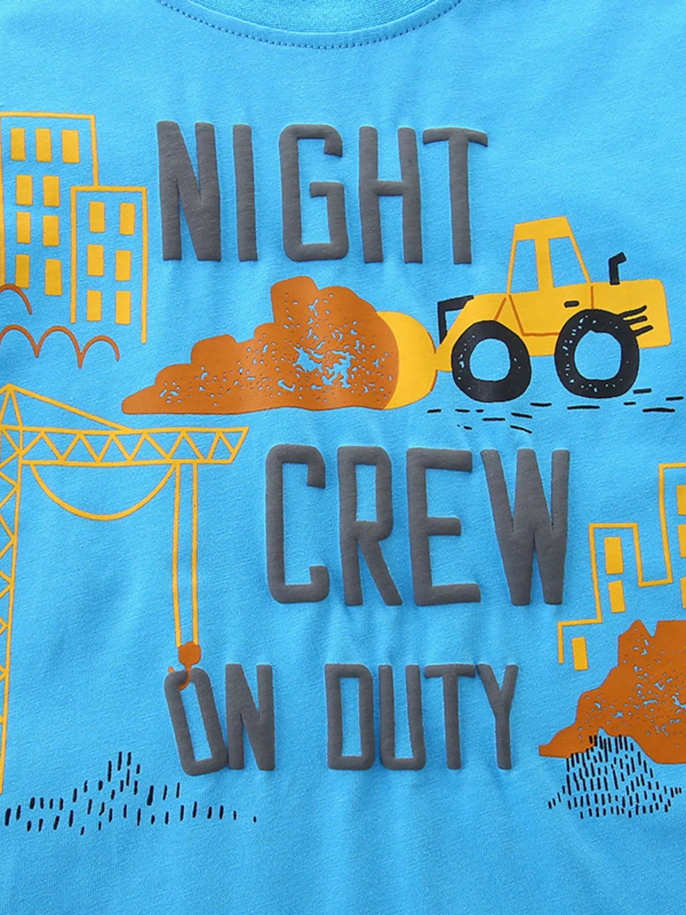 Children's Construction Crew Neck Tee and Shorts Set