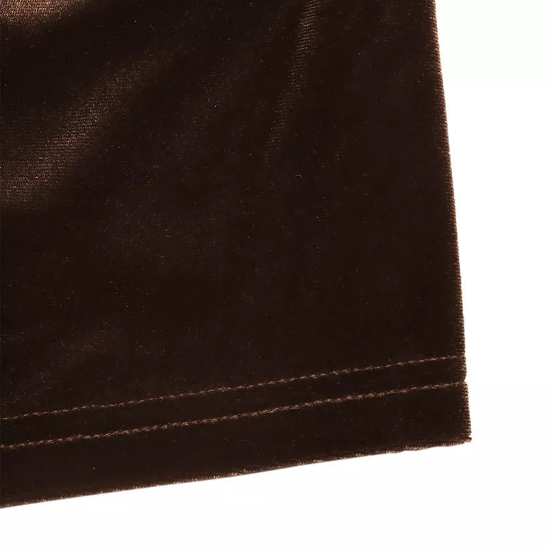 Lace Trim V-Neck Velvet Blouse