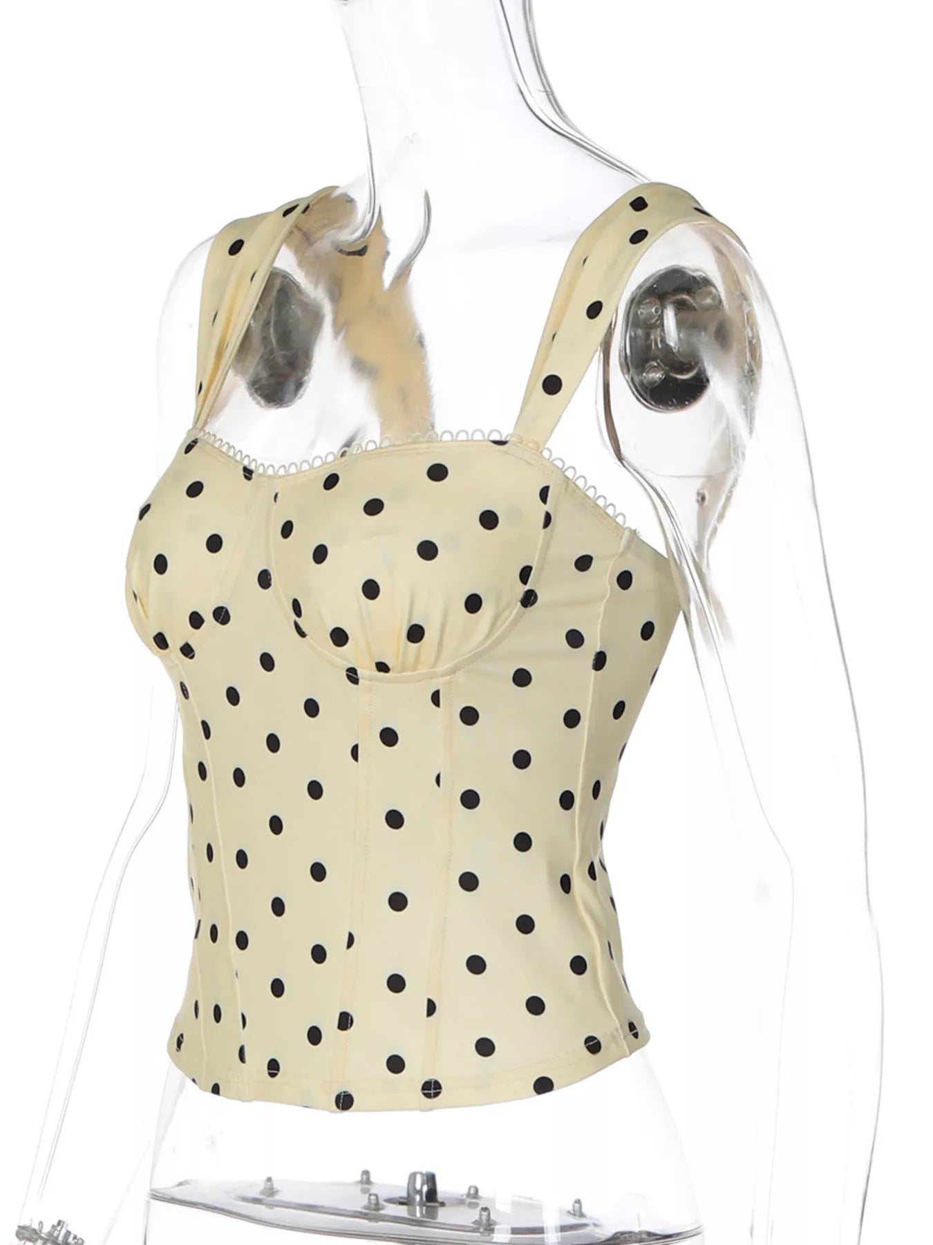 Polka Dot Sweetheart Neckline Tank Top