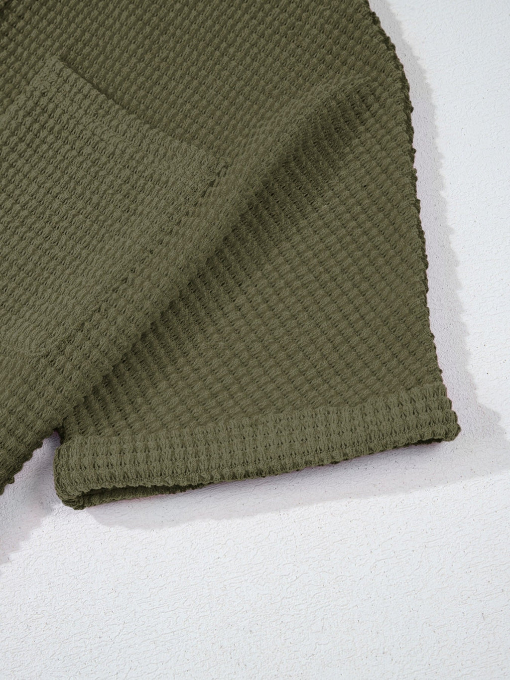 Textured Knit Button Detail Top