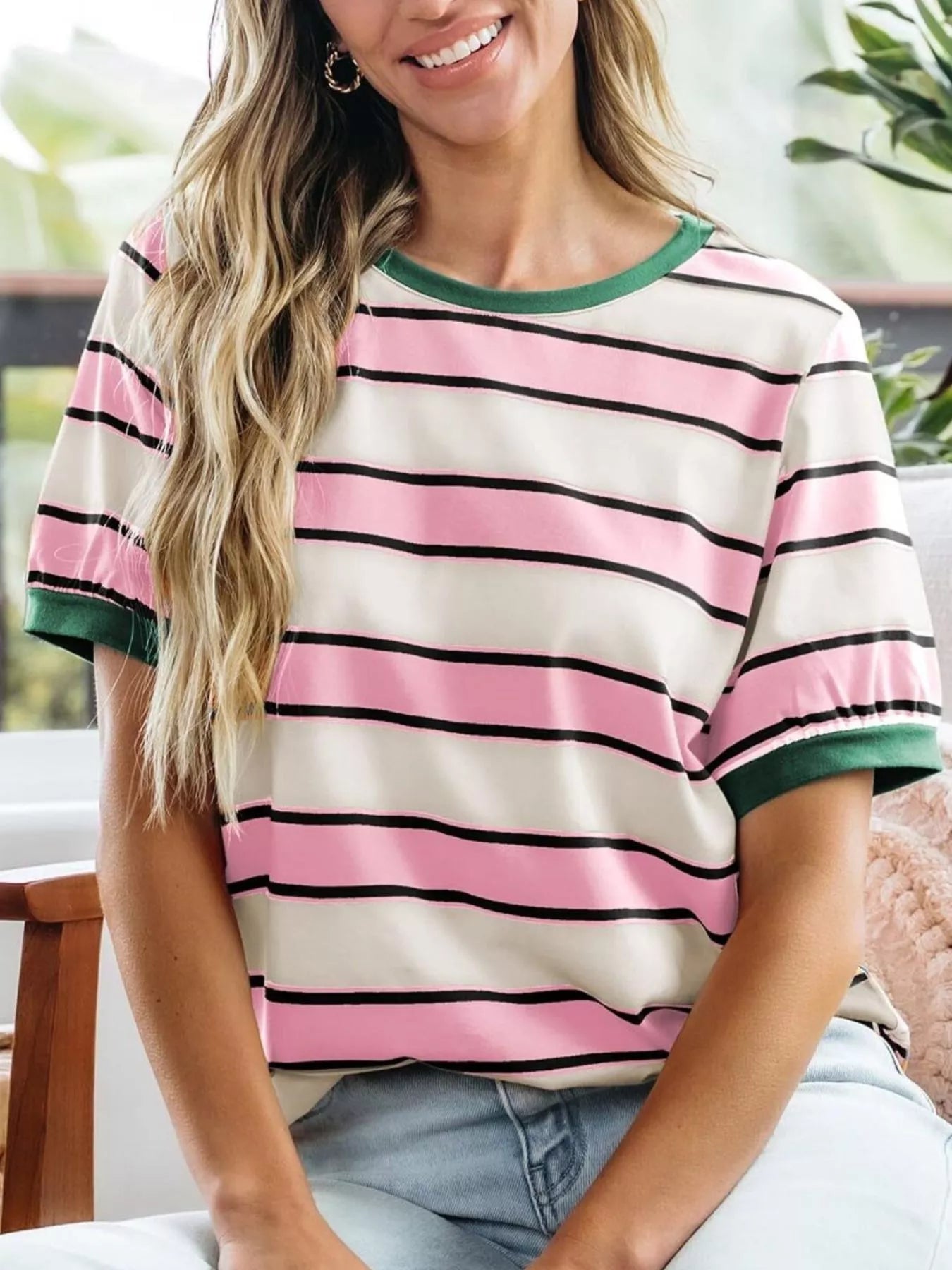 Striped Crew Neck T-Shirt