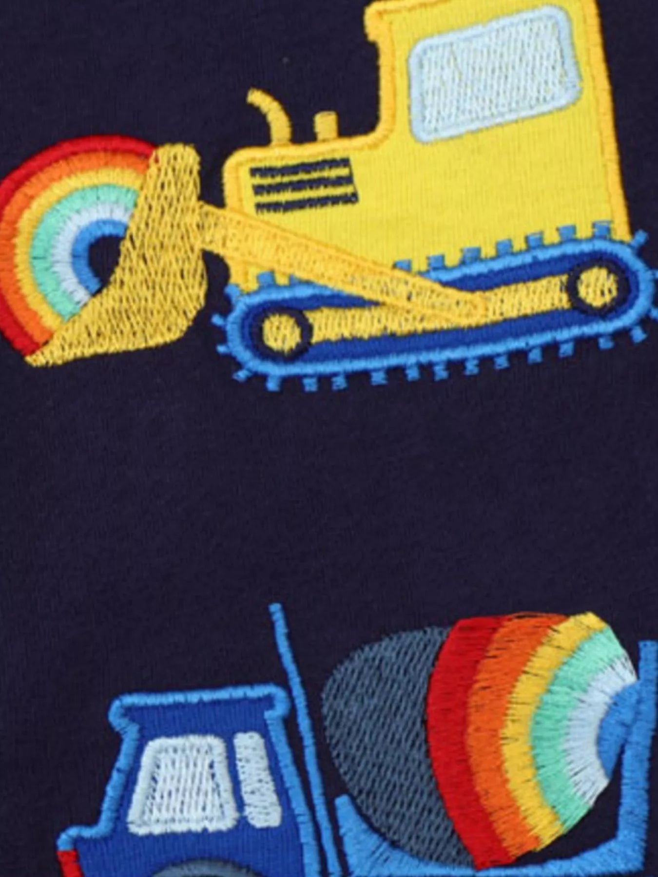 Children's Construction Vehicle Embroidered T-Shirt