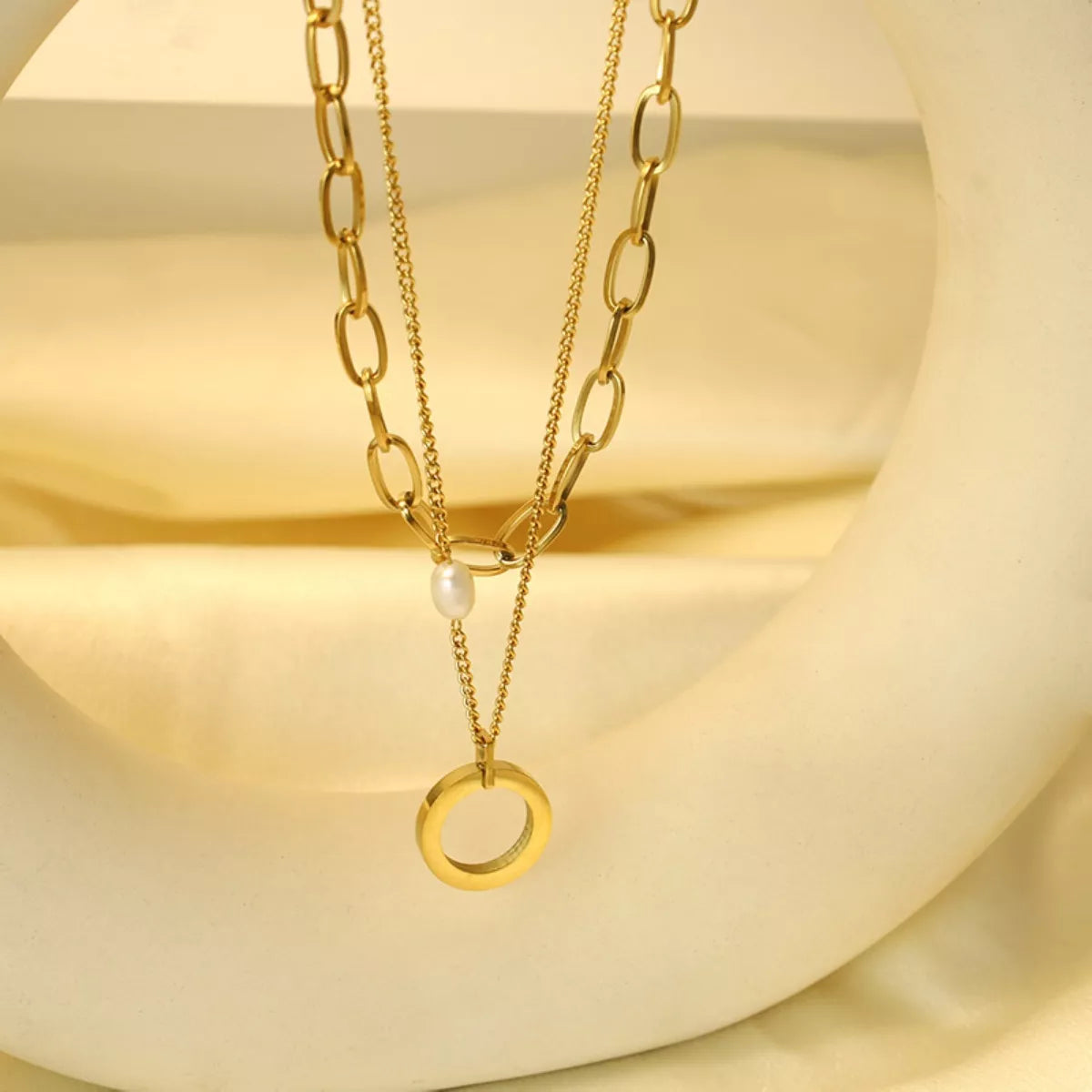 18K Gold-Plated Double Layered Necklace