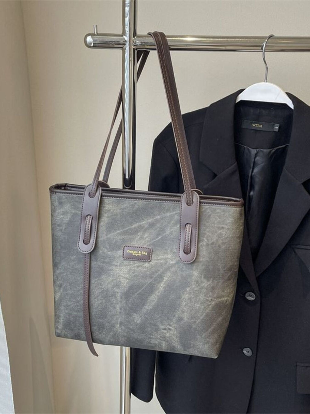 Vintage Style Large Capacity Tote Bag