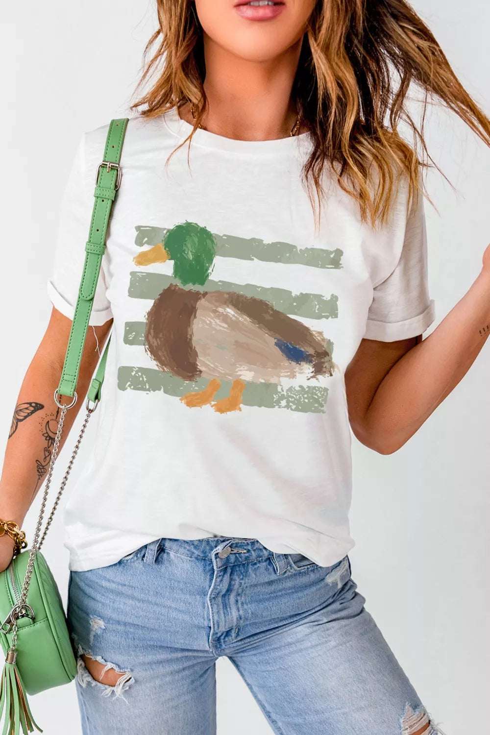 Western Duck Graffiti Graphic T-Shirt