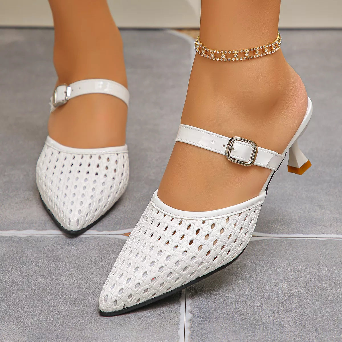 Point Toe Kitten Heels Sandals