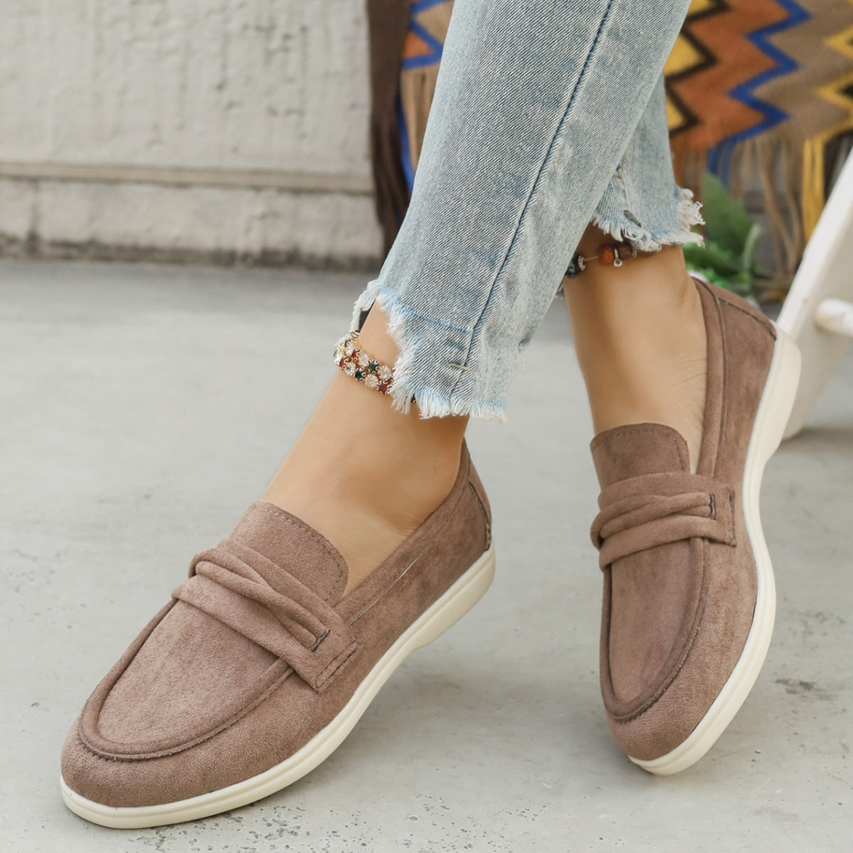 Round Toe Slip-Ons