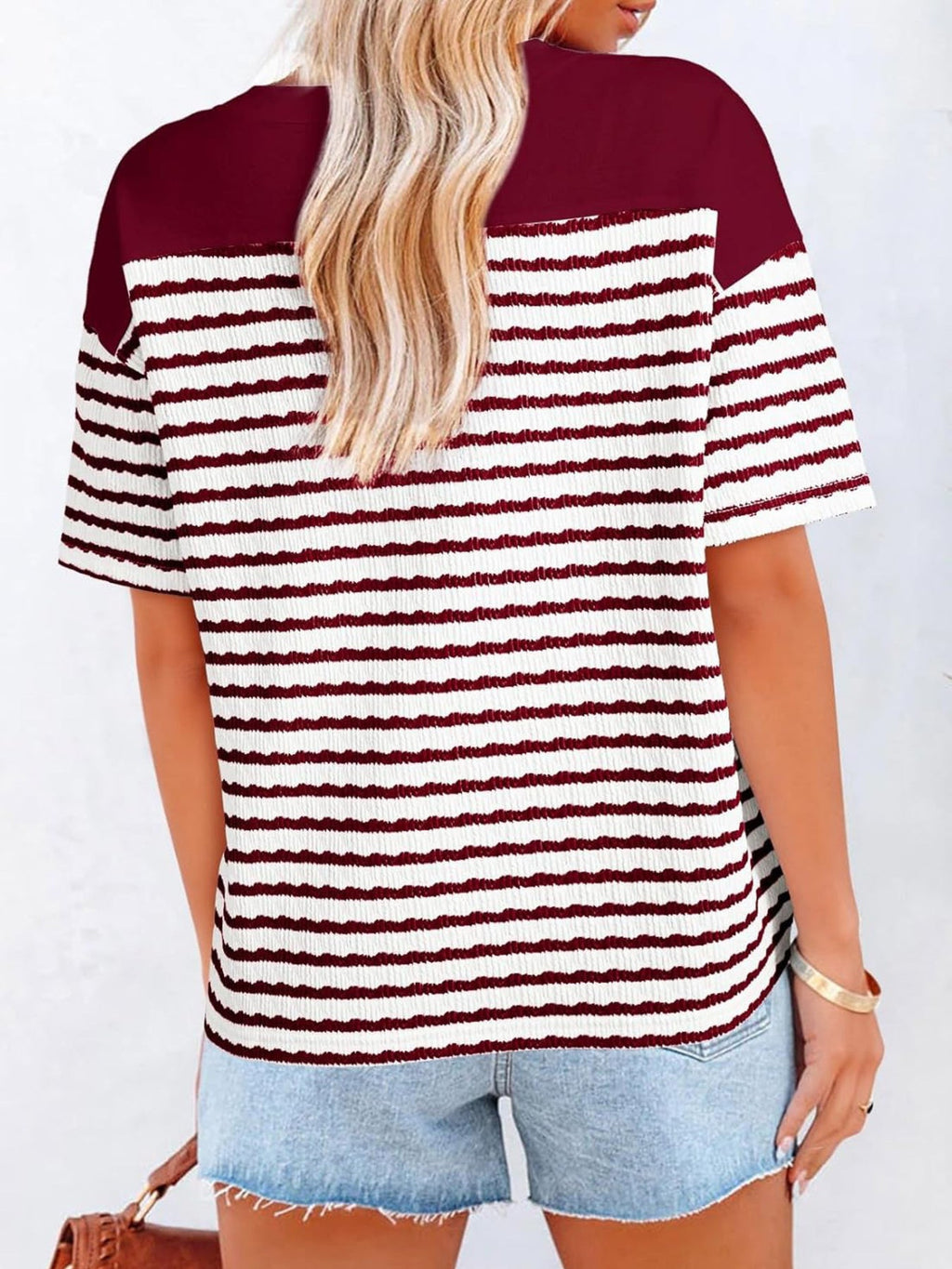 Striped Short Sleeve Casual T-Shirt