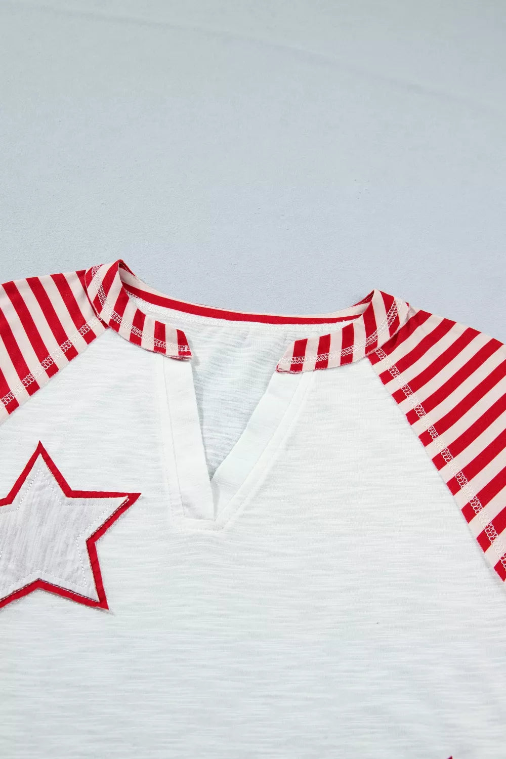 Star Detail Flag Inspired Short Sleeve Top