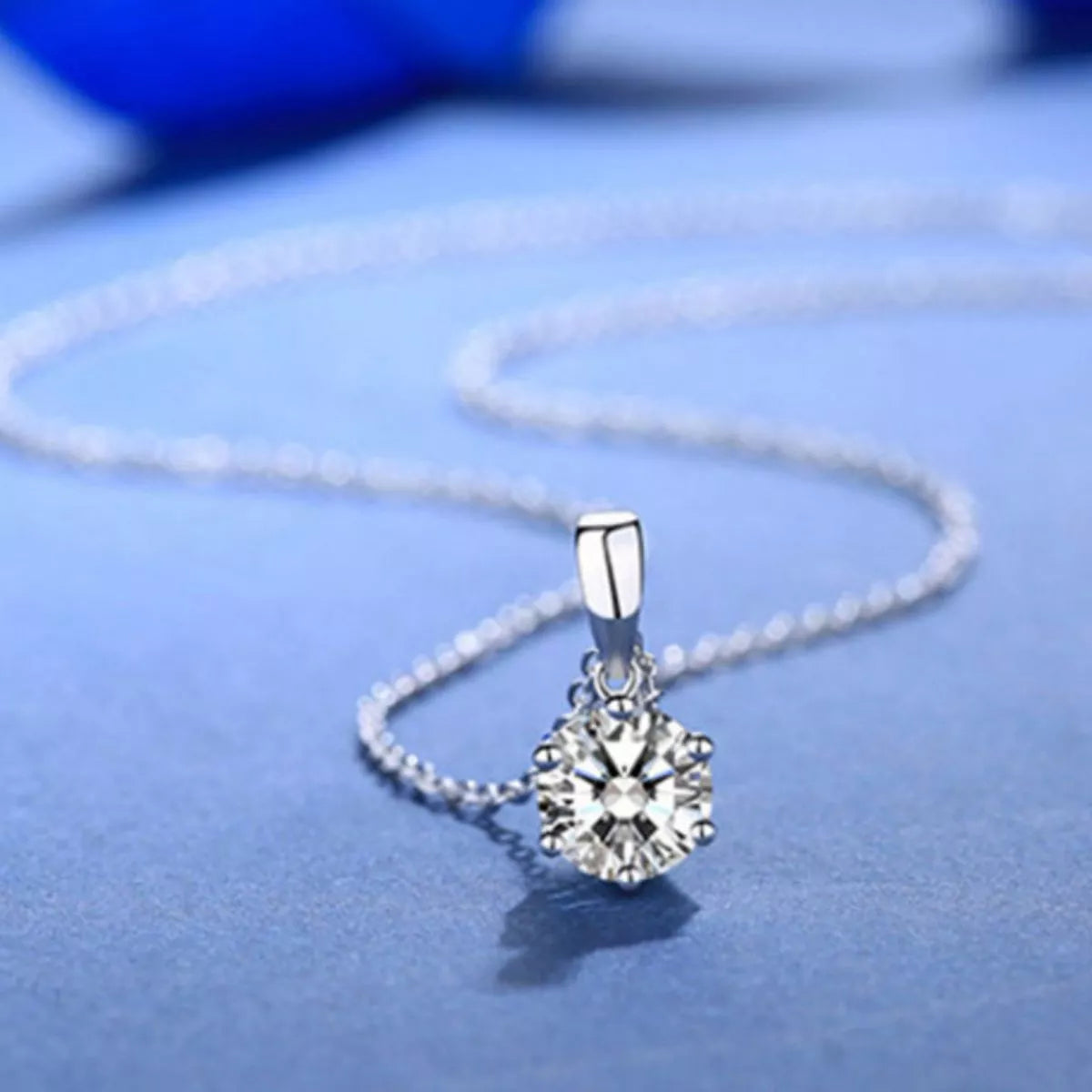 5 Carat Moissanite 925 Sterling Silver Pendant Necklace