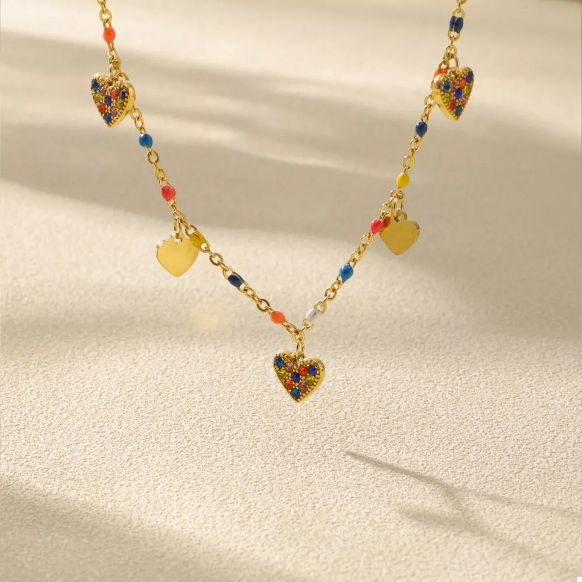18K Gold-Plated Heart Charm Necklace