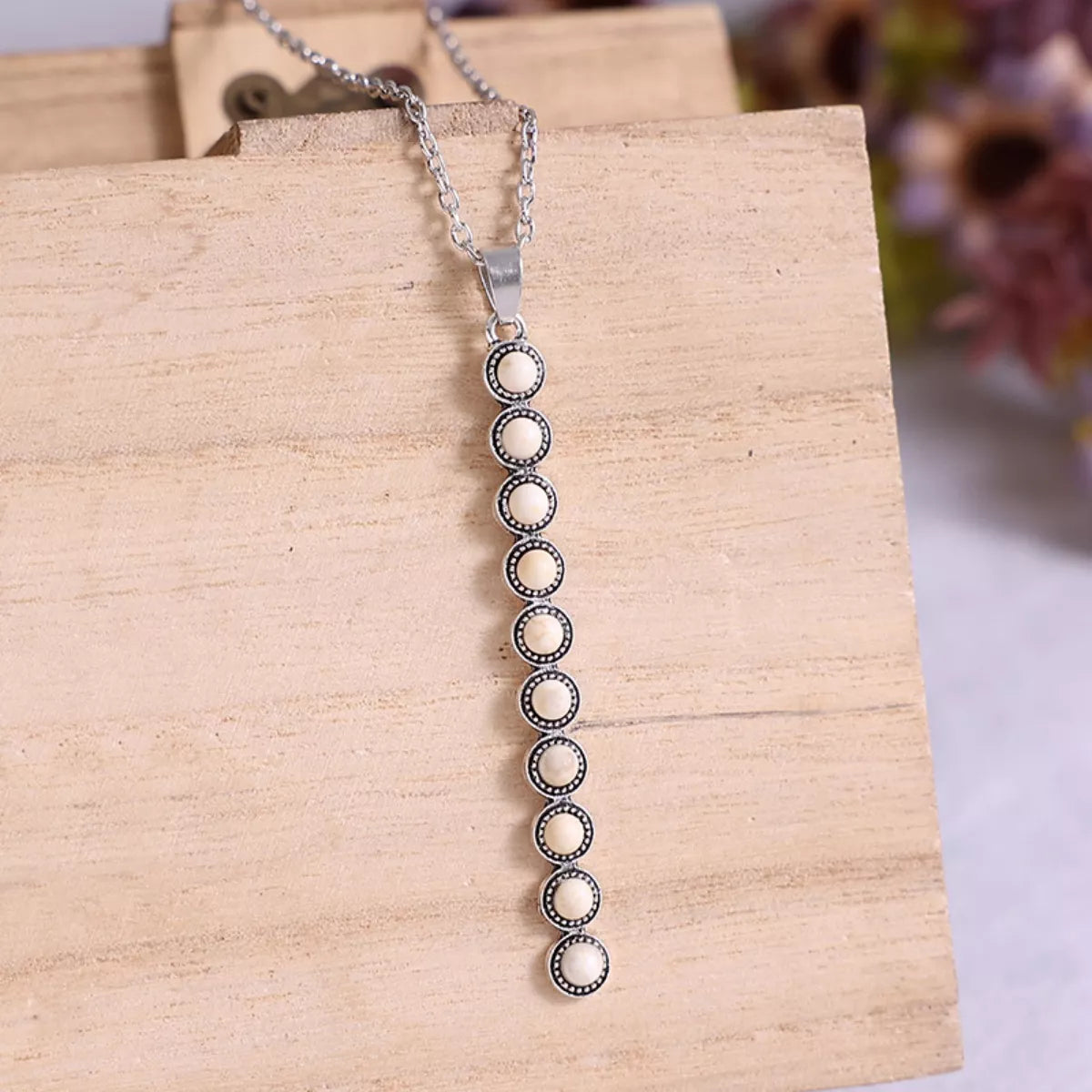 Vintage Style Beaded Bar Necklace