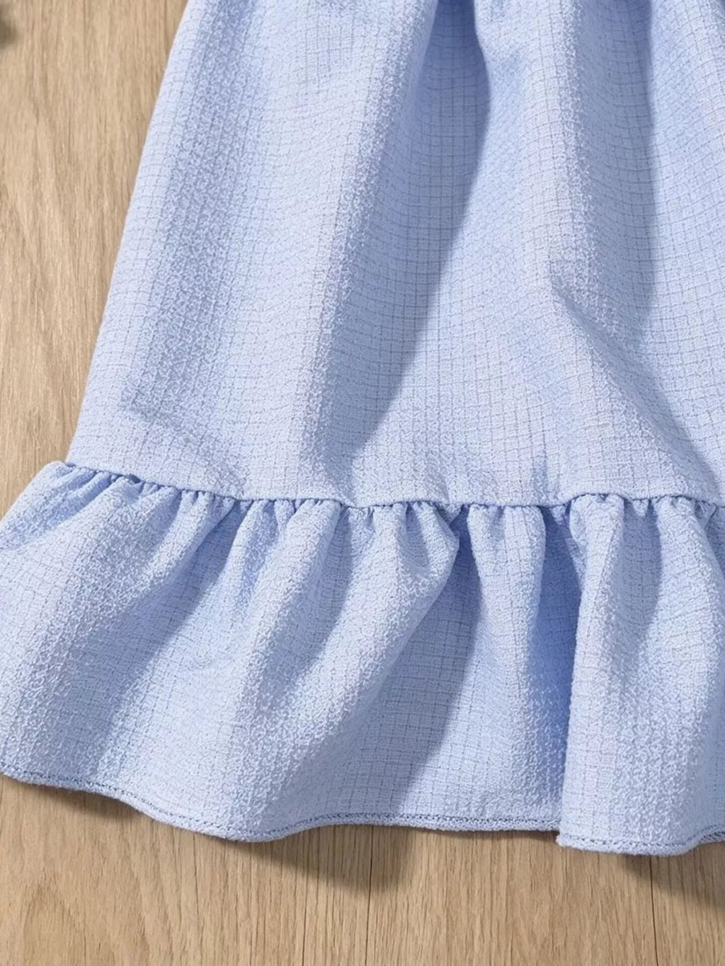 Children's Bowknot Decor Ruffle Hem Sleeveless Dress