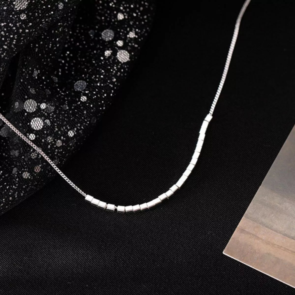 925 Sterling Silver Cube Necklace