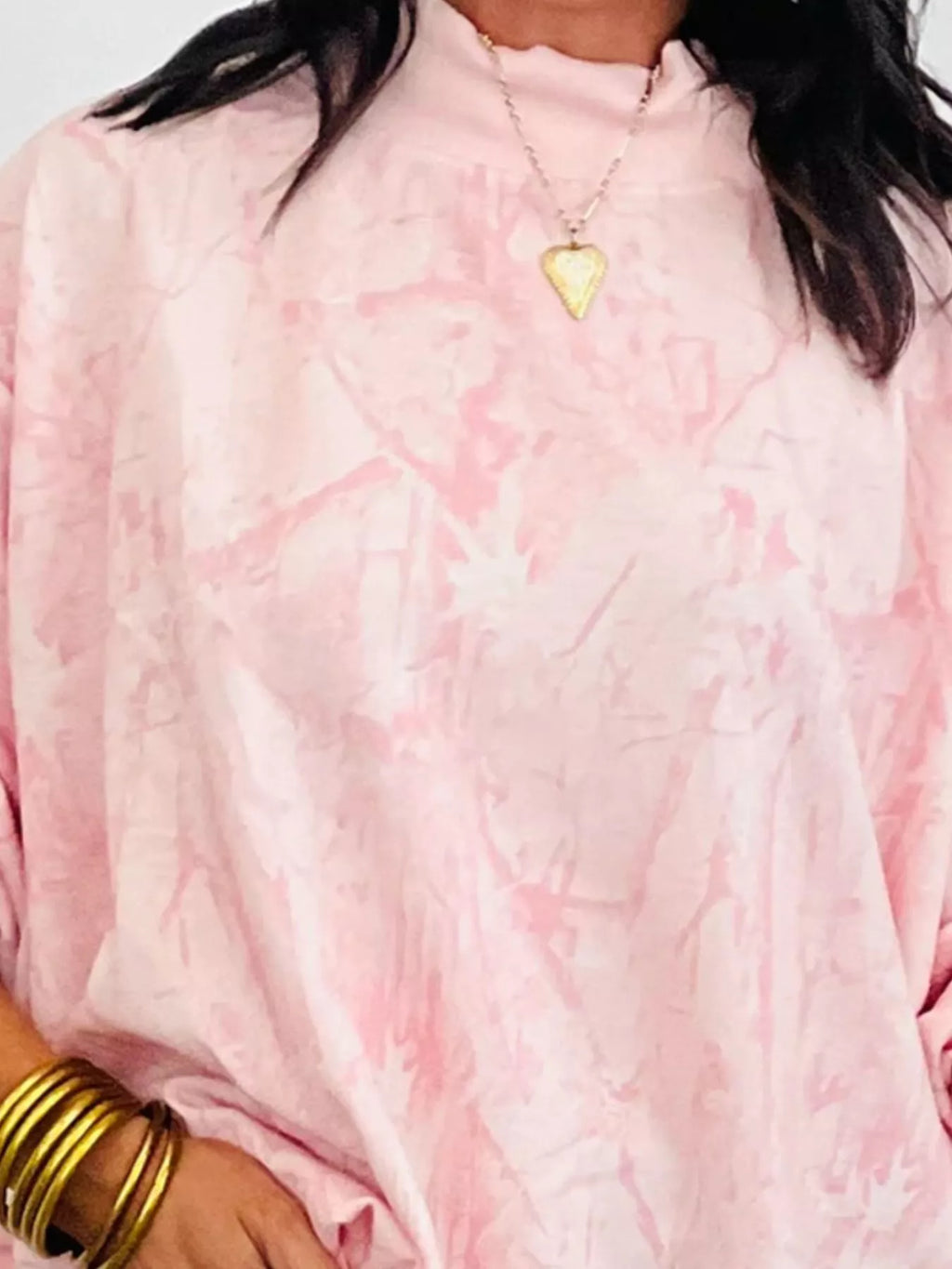 Tie-Dye Oversized Mock Neck Sweatshirt