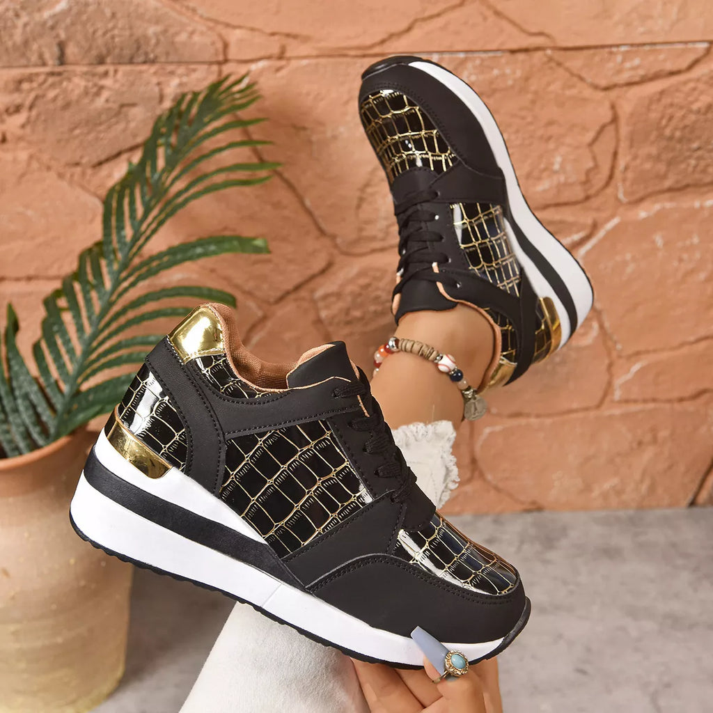 Lace Up Round Toe  Sneakers