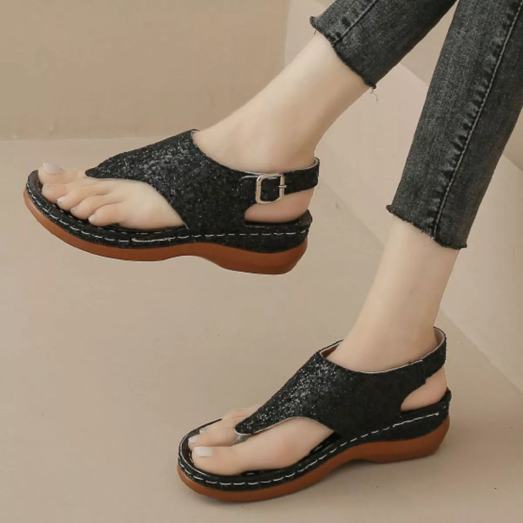 Toe Post Wedge Sandals