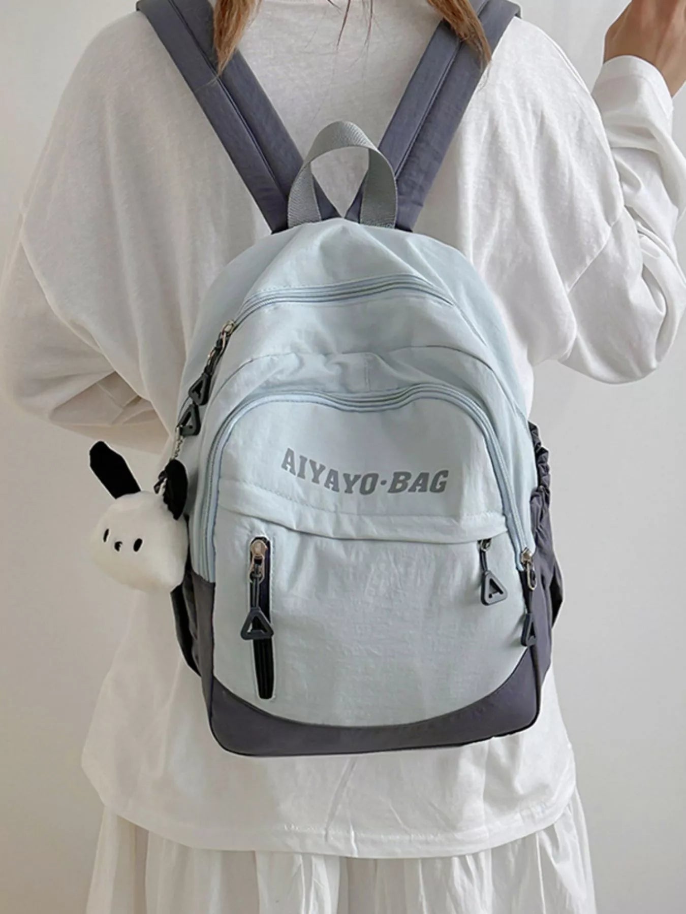 Color Block Lightweight Casual Backpack Bag