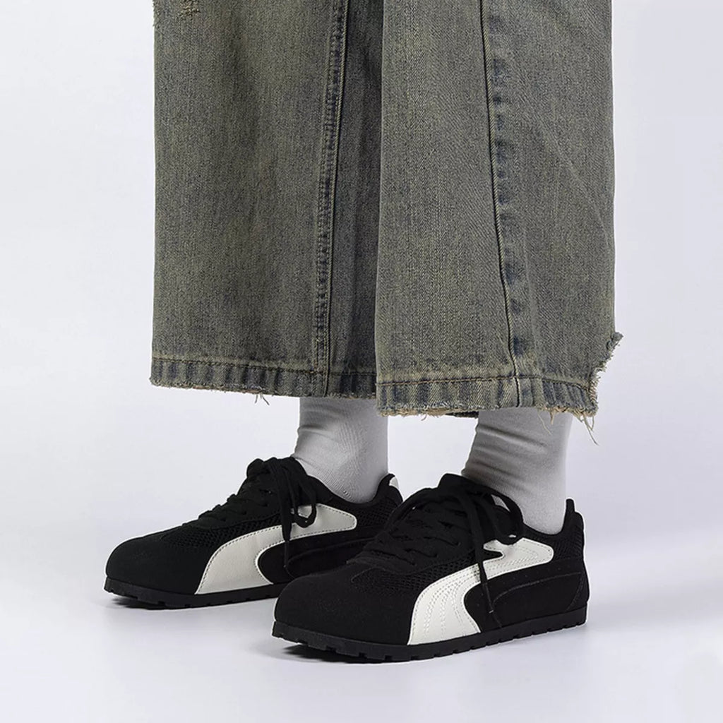 Contrast Lace Up Casual Sneakers