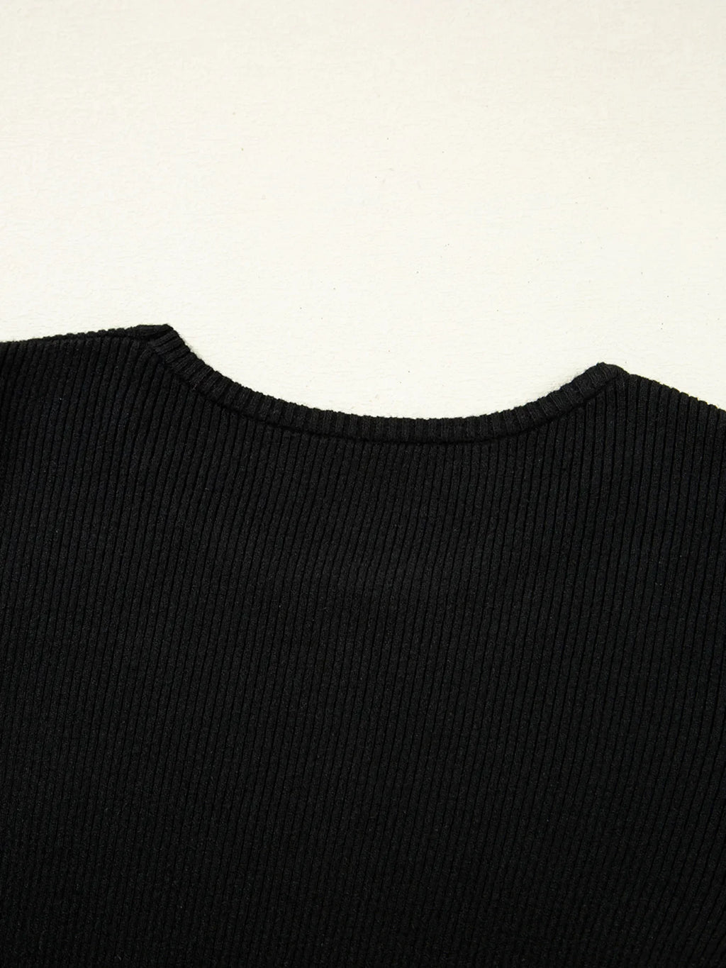 Ribbed Knit Cold Shoulder Sweater