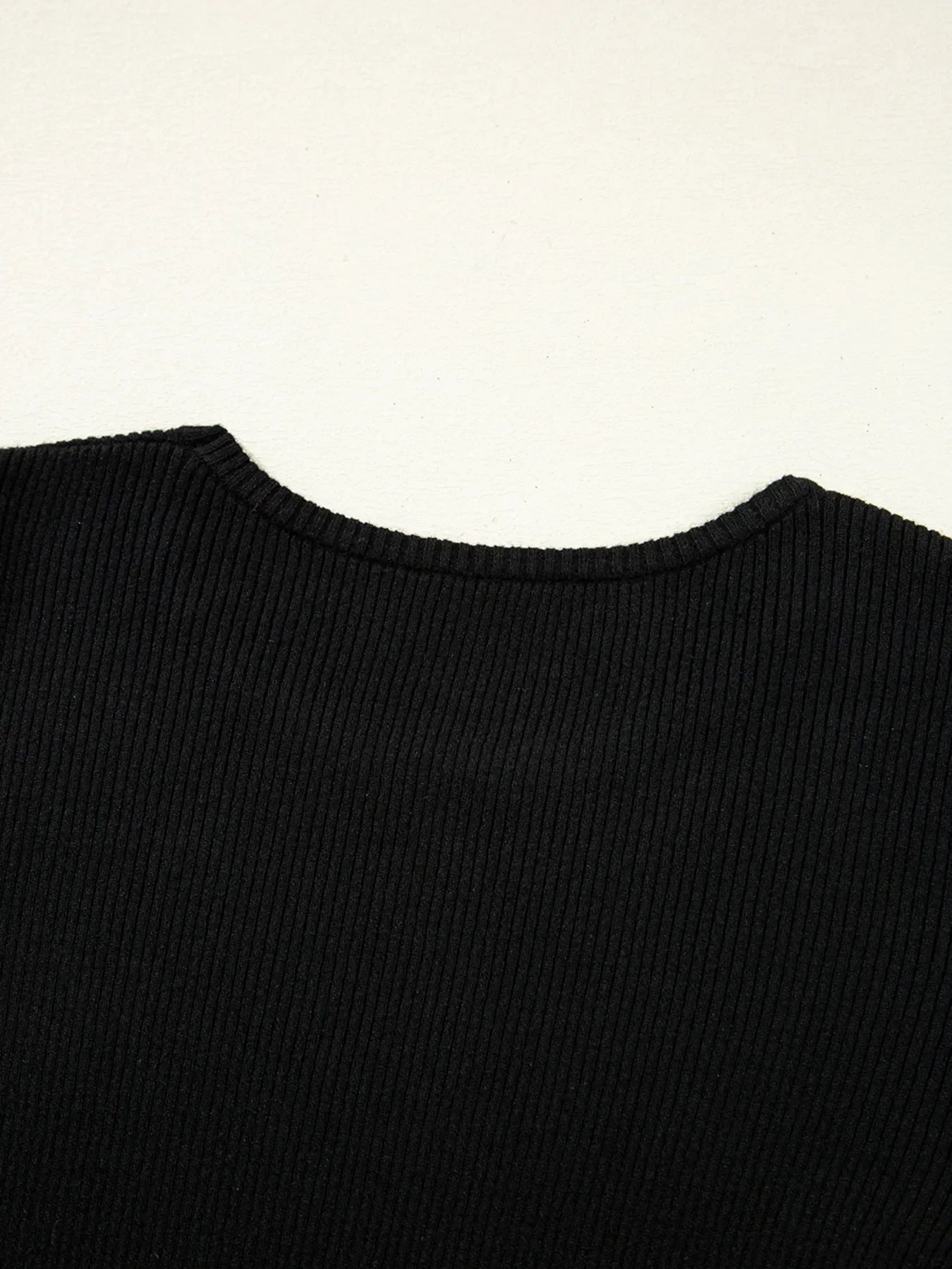 Ribbed Knit Cold Shoulder Sweater