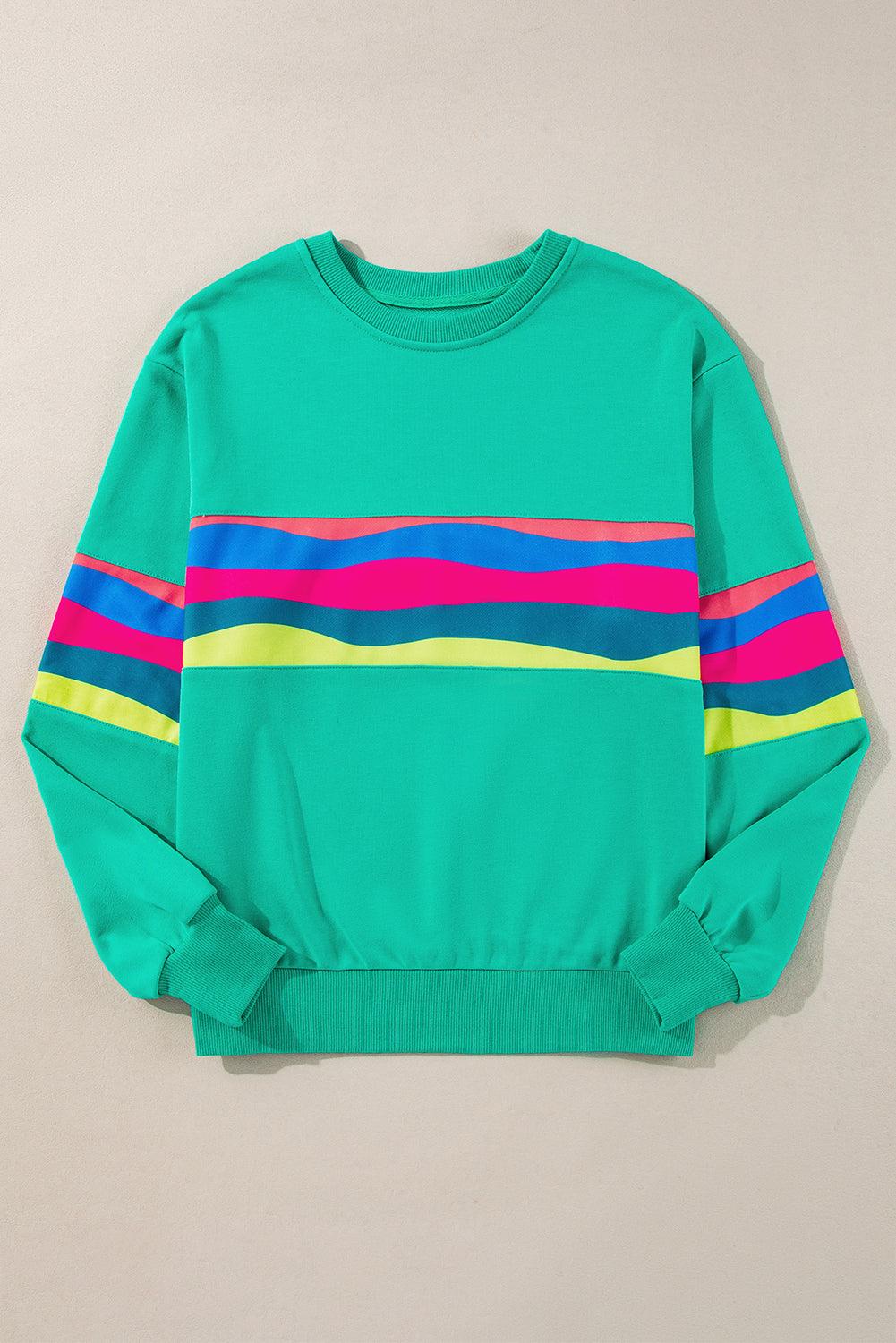 Stripe Patchwork Long Sleeve Top