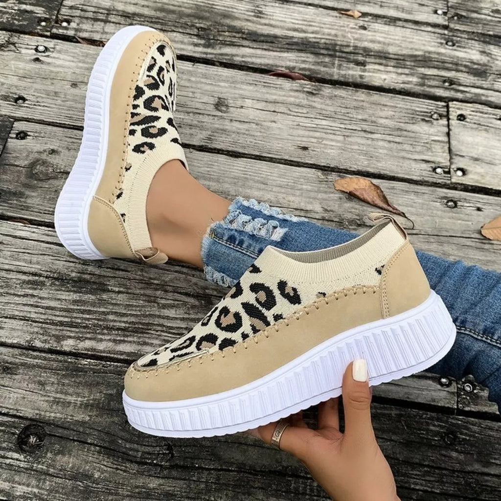 Round Toe Platform Slip-Ons
