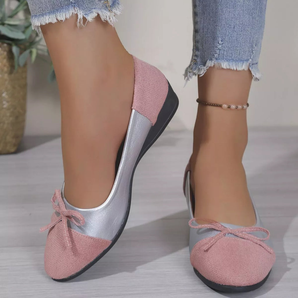 Bow Accent Two-Tone Slip-Ons