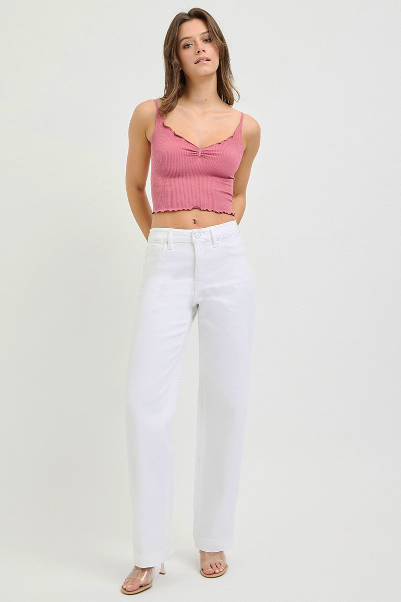 RISEN Full Size High Rise Wide Baggy Pants Plus Size