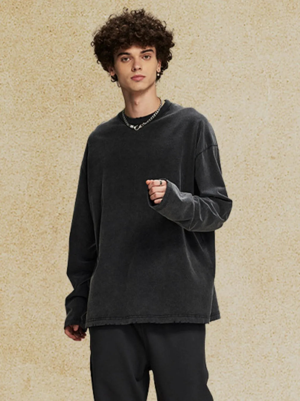 Men's Round Neck Long Sleeve T-Shirt