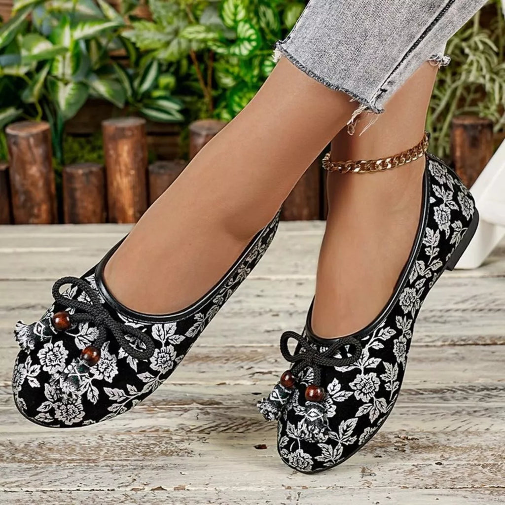 Bow Round Toe Slip-Ons