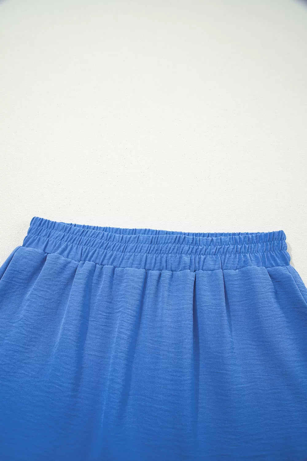 Casual Elastic Waist Flowy Shorts