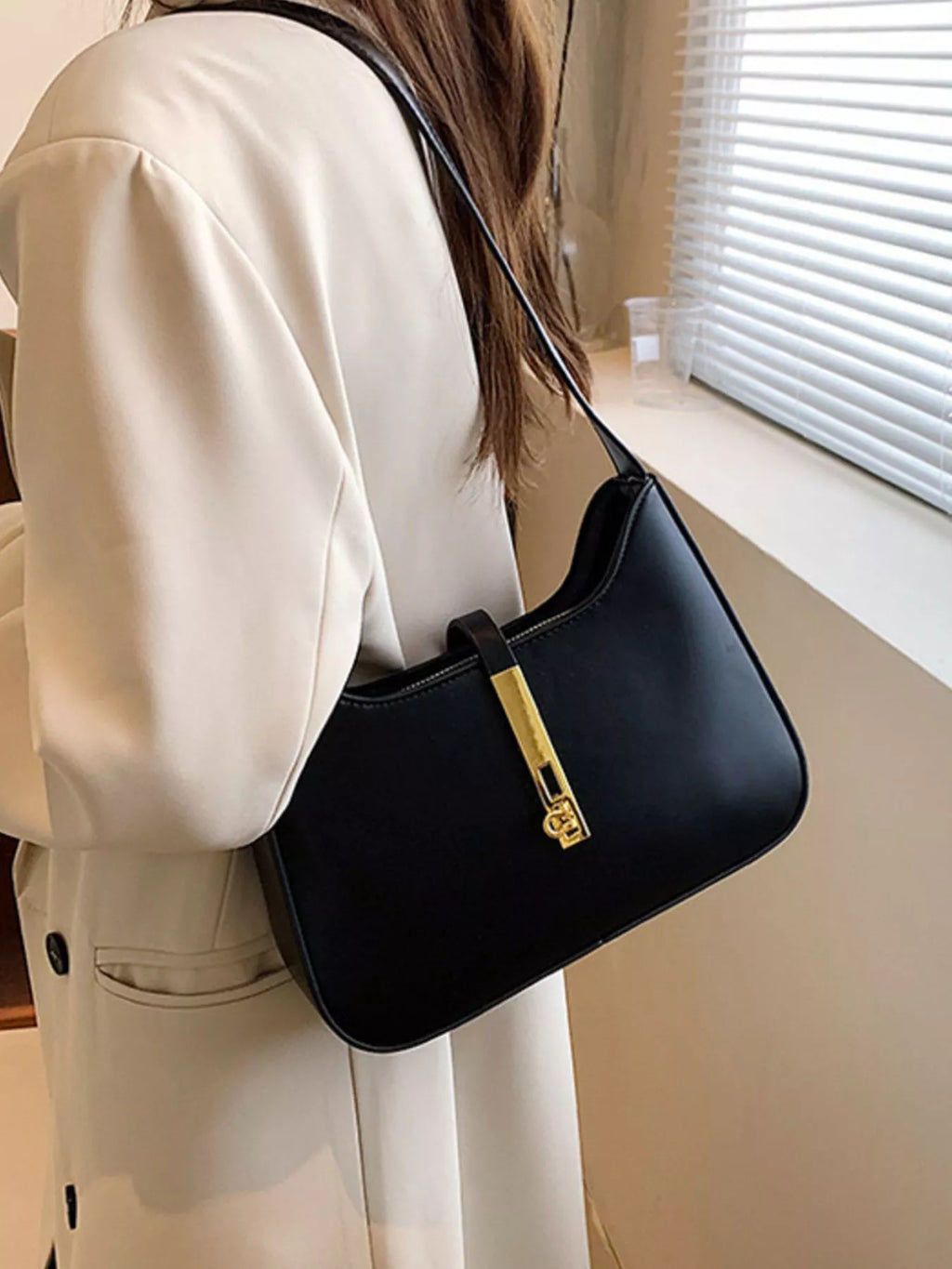Golden Buckle Shoulder Bag