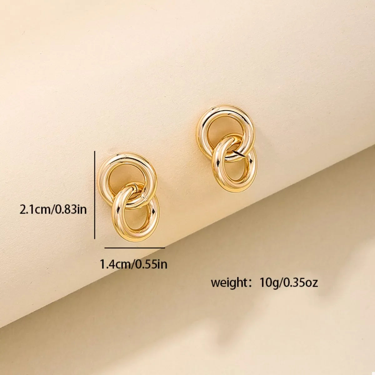 Interlocked Chain Link Stud Earrings