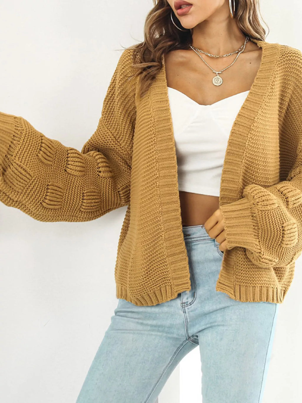 Chunky Knit Open Front Cardigan