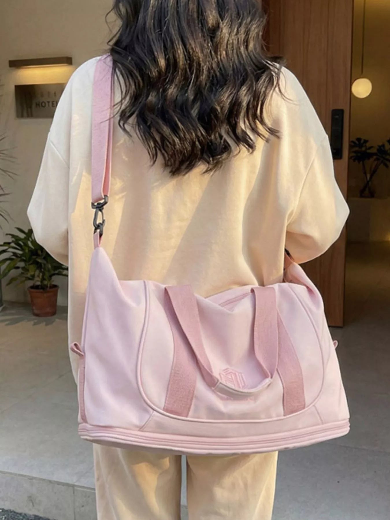 Solid Color Nylon Duffle Bag
