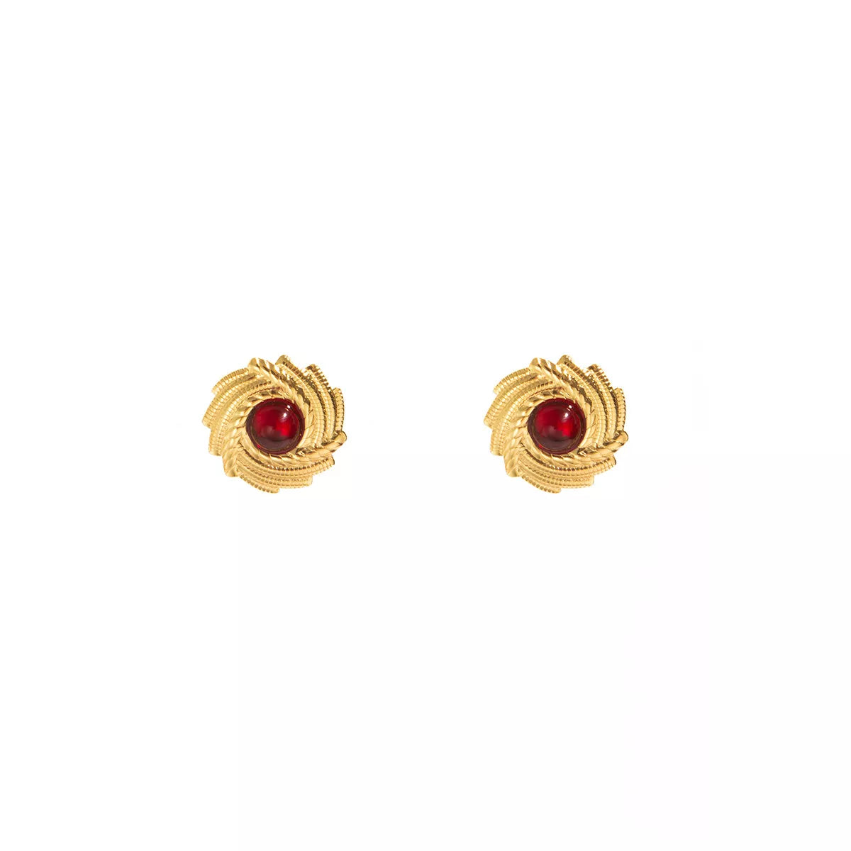 18K Gold-Plated Spiral Statement Earrings