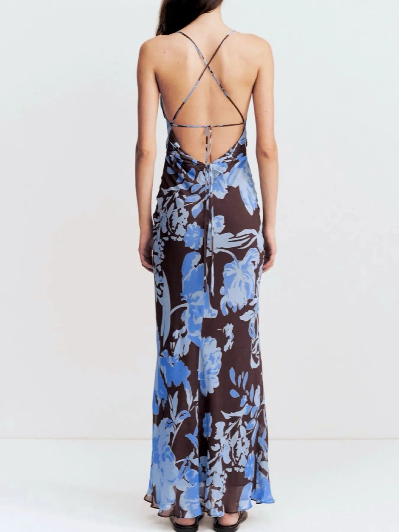 Floral Print Spaghetti Strap Maxi Dress