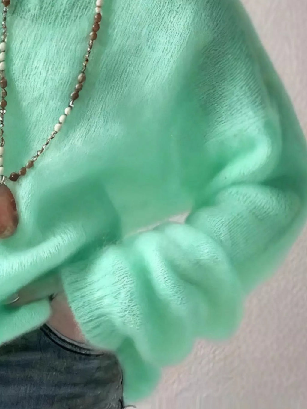 V-Neck Dropped Shoulder Sweater