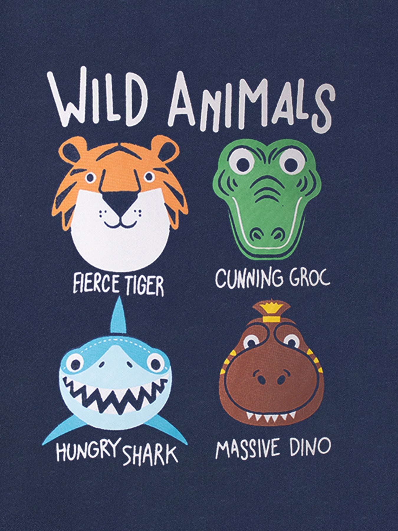 Children's Wild Animals Graphic Crew Neck T-Shirt