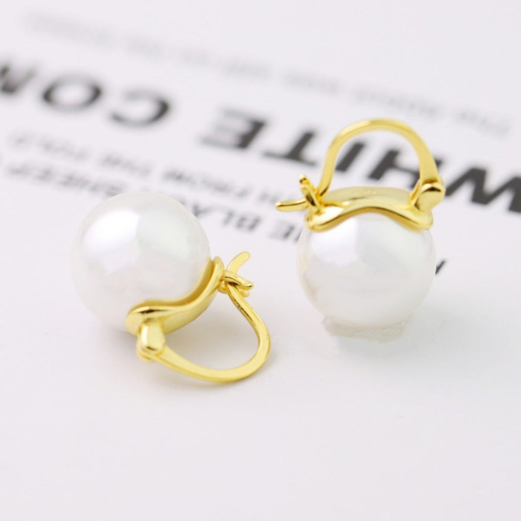 18K Gold-Plated Pearl Earrings