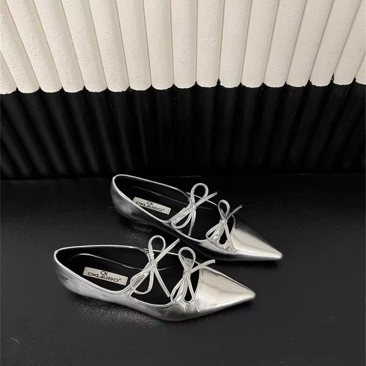 Bow Point Toe Block Heels Pumps