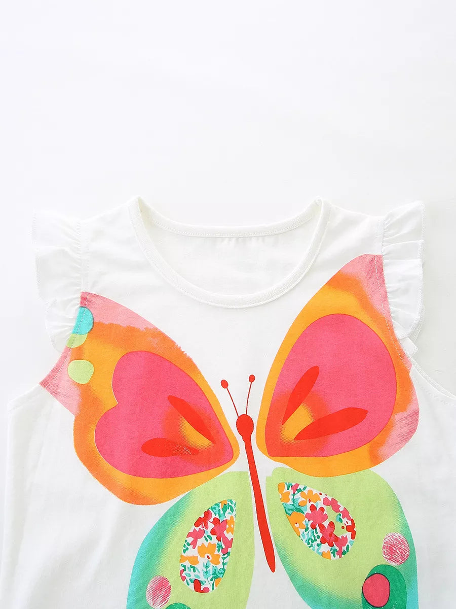 Children's 3-Piece Graphic Ruffled Top