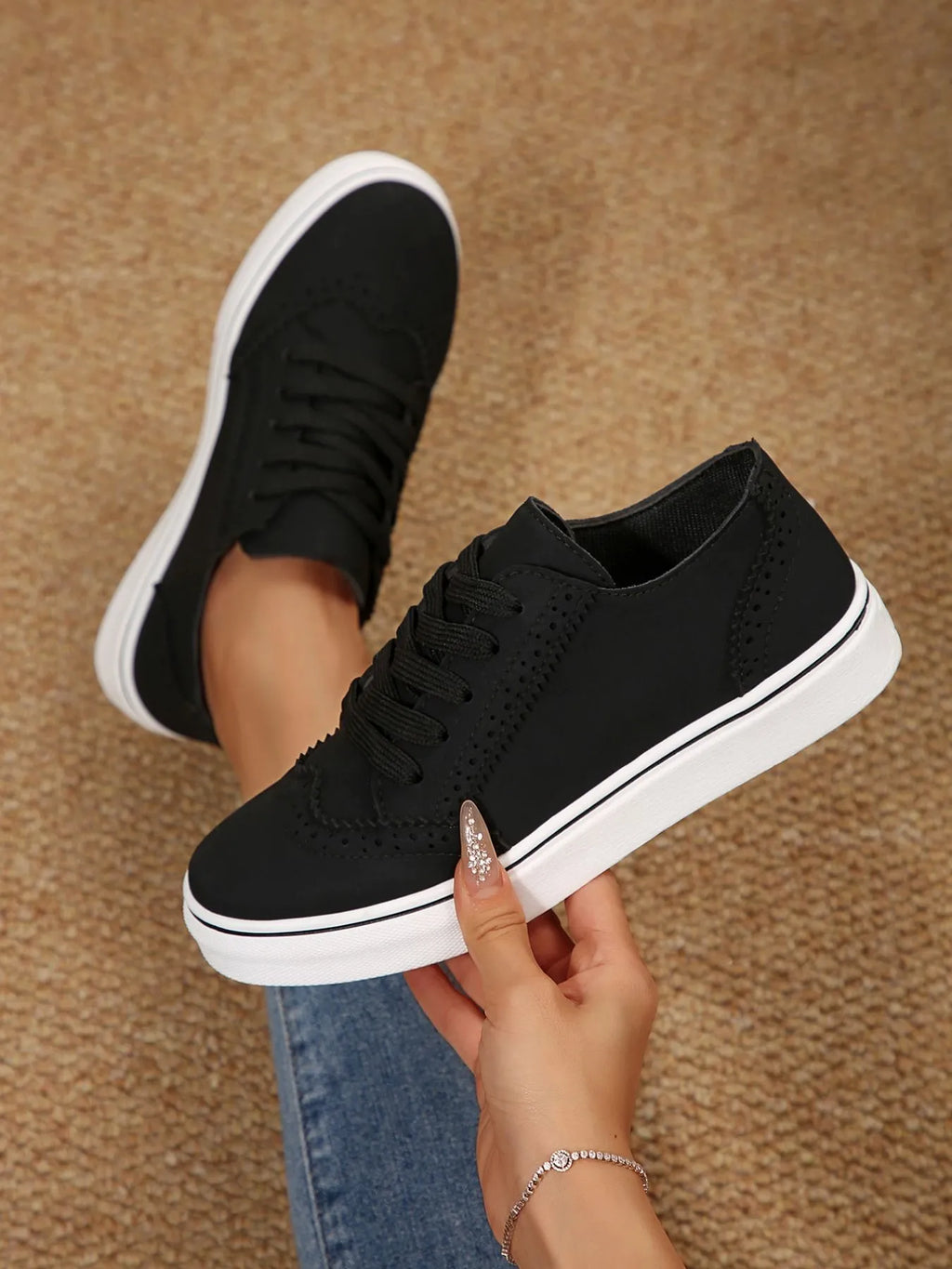 PU Leather Lace Up Platform Sneakers – Multi-Color