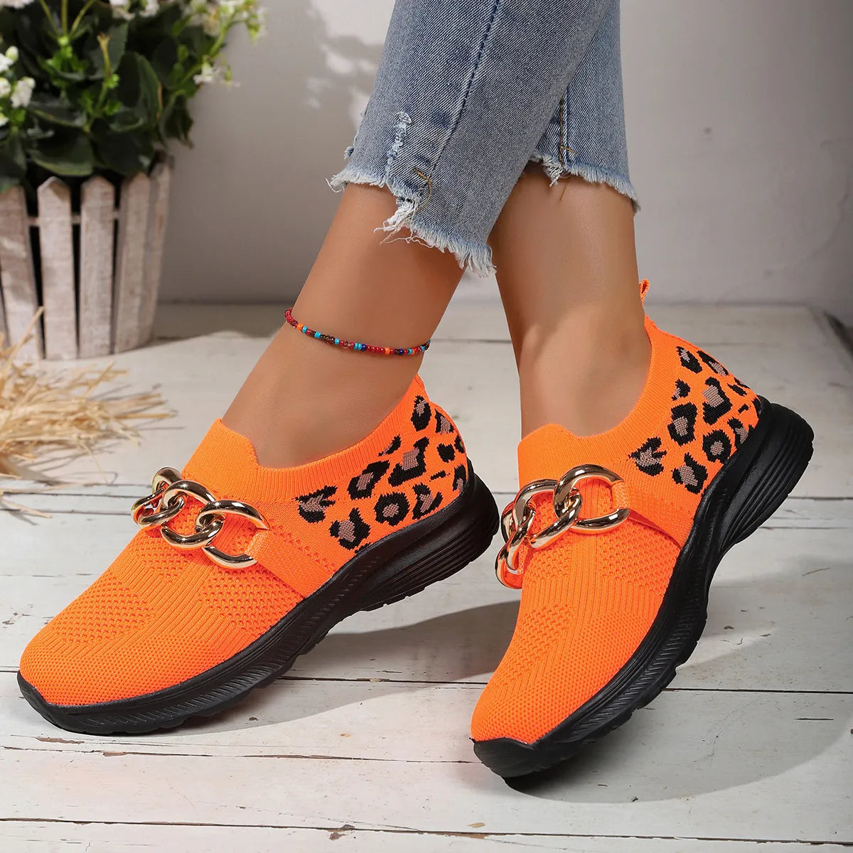 Lightweight Leopard Mesh Athletic