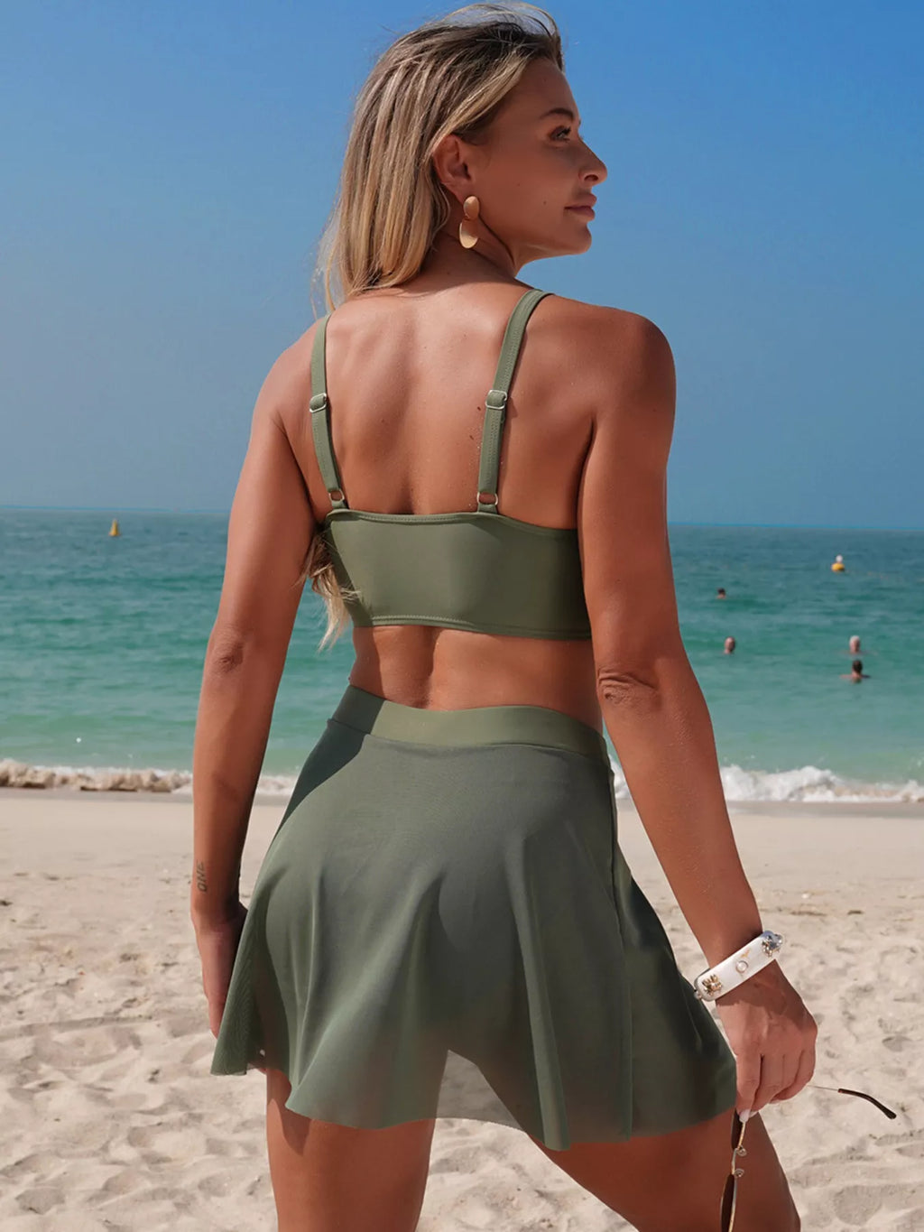 Twist Front Cami and Skort Swim Set