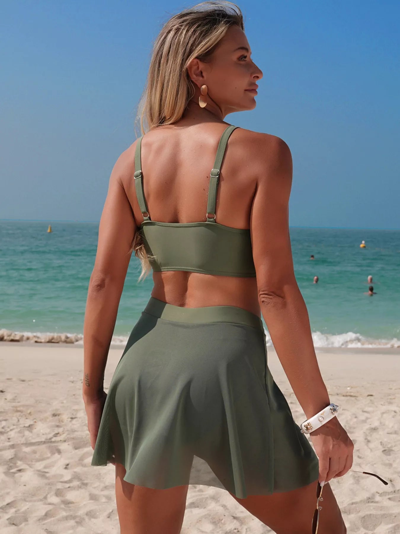Twist Front Cami and Skort Swim Set