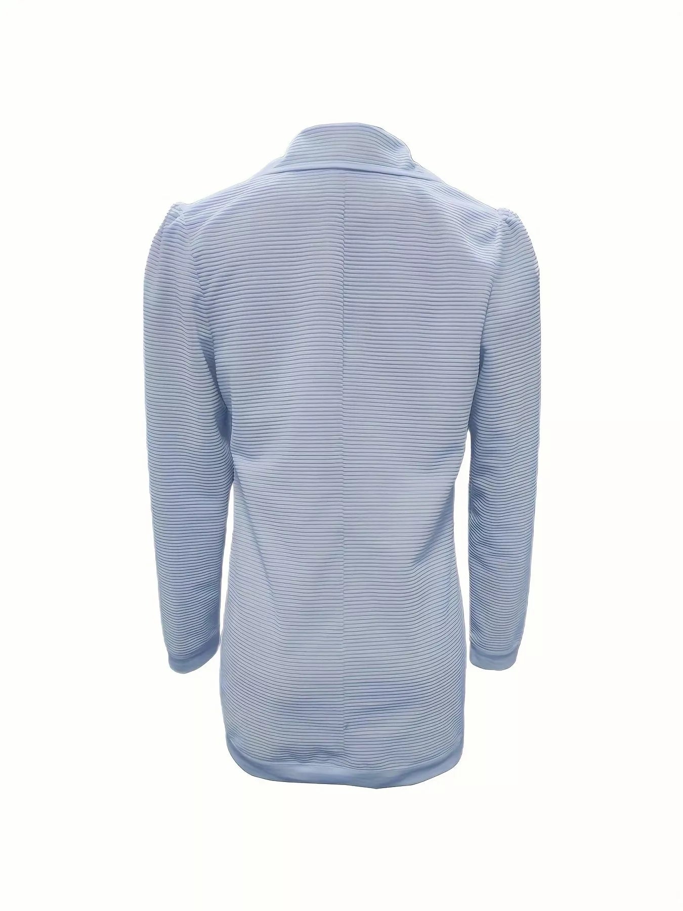 Texture Knit Double-Breasted Blazer